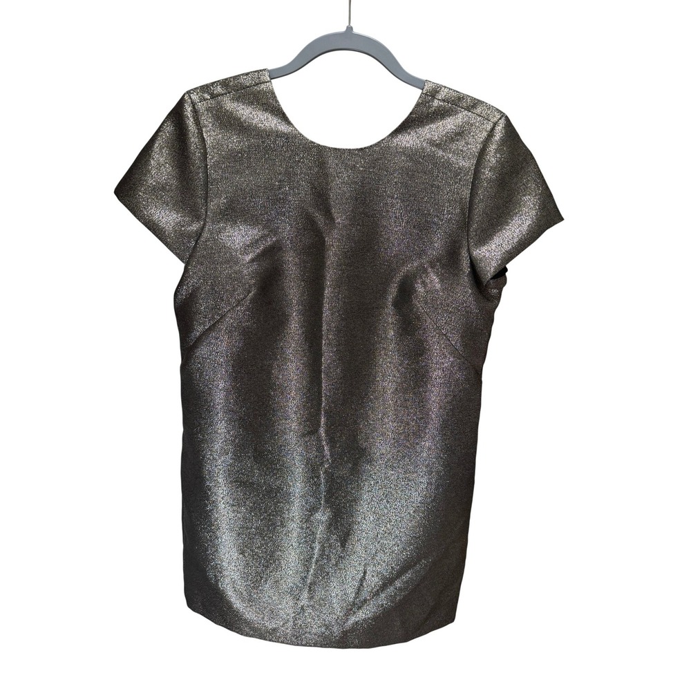 Madewell Shift Dress Womens‎ 8 Gold Silver Shimmer Metallic V-Back Party Glam